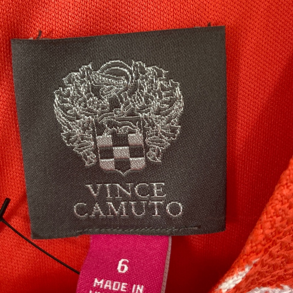 Vince Camuto Orange Floral Lace Insert Dress - Picture 2 of 9